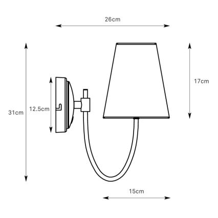Markslöjd 108907 - Vägglampa AMAR 1xE14/40W/230V linne/svart