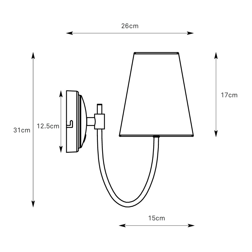Markslöjd 108907 - Vägglampa AMAR 1xE14/40W/230V linne/svart