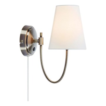 Markslöjd 108908 - Vägglampa AMAR 1xE14/40W/230V vit/mässing