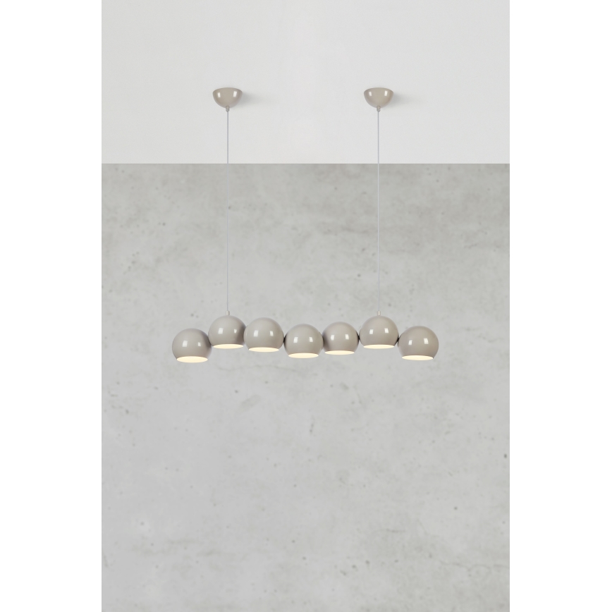 Markslöjd 108914 - Takpendel CUPOLO på kabel 7xE14/40W/230V, grå