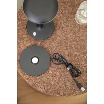Markslöjd 108918 - LED Ljusreglerad utomhus uppladdningsbar bordslampa PETIT LED/2W/1800 mAh 2200/2700/3000K IP44 svart