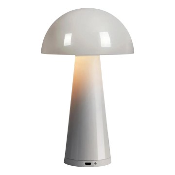 Markslöjd 108950 - FUNGI LED dimbar uppladdningsbar bordslampa 1,5 W/5 V 2000 mAh IP44 grå