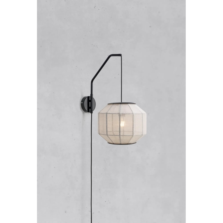 Markslöjd 108957 - Vägglampa ASUKA 1xE27/60W/230V krämvit/svart