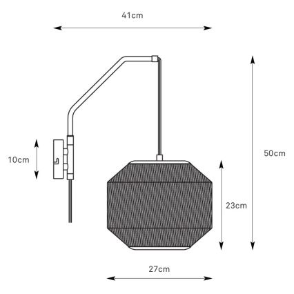 Markslöjd 108957 - Vägglampa ASUKA 1xE27/60W/230V linne/svart
