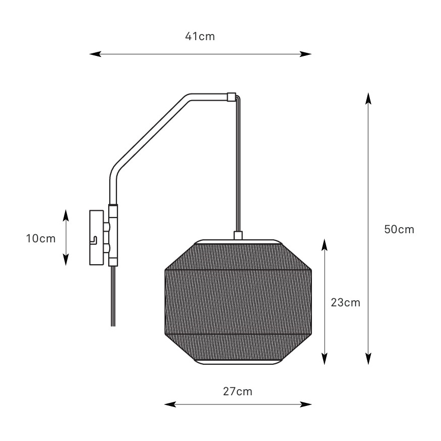 Markslöjd 108957 - Vägglampa ASUKA 1xE27/60W/230V linne/svart