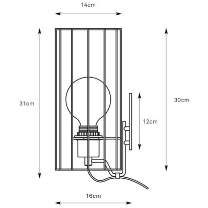 Markslöjd 108960 - Vägglampa HIKARI 1xE27/60W/230V vit/svart