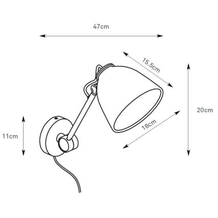 Markslöjd 108964 - Vägglampa TILT 1xE27/60W/230V grå