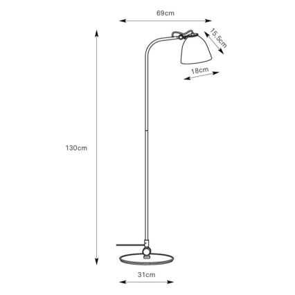 Markslöjd 108966 - Golvlampa TILT 1xE27/60W/230V grå