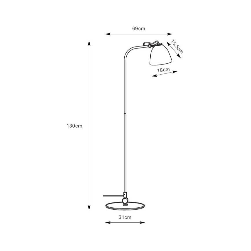 Markslöjd 108966 - Golvlampa TILT 1xE27/60W/230V grå