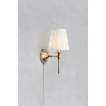 Markslöjd 108968 - Vägglampa MANOR 1xE14/40W/230V vit/mässing