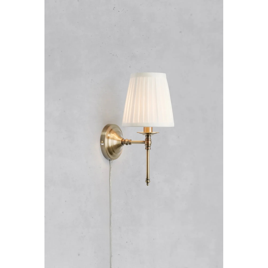 Markslöjd 108968 - Vägglampa MANOR 1xE14/40W/230V vit/mässing