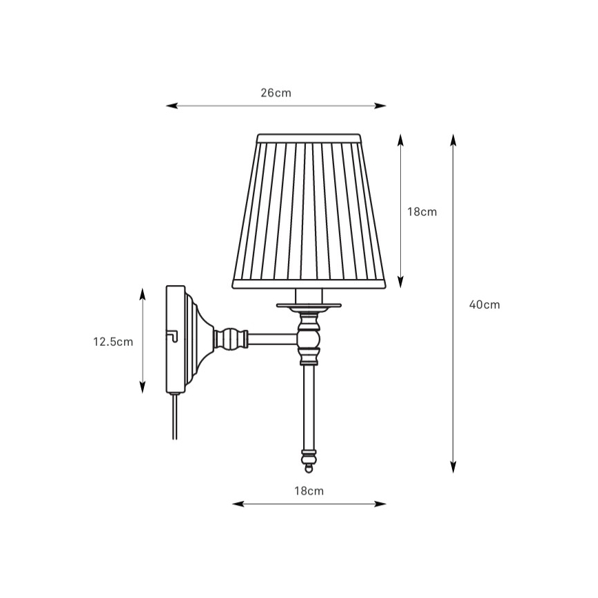 Markslöjd 108968 - Vägglampa MANOR 1xE14/40W/230V vit/mässing