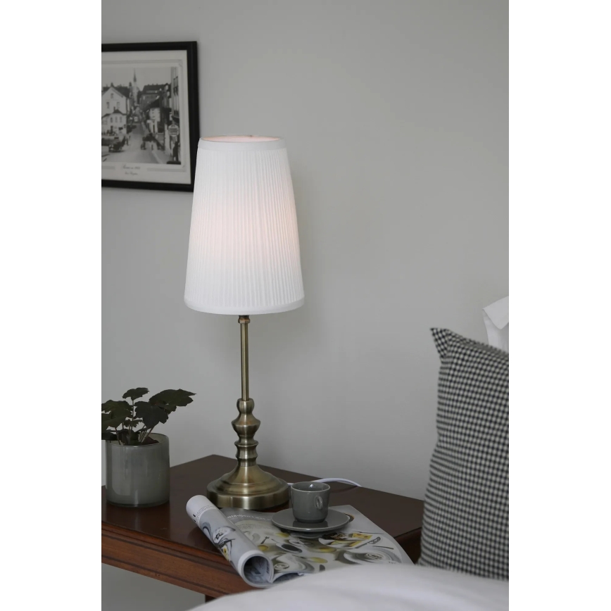 Markslöjd 108969 - Bordslampa NOBLE 1xE14/40W/230V 56 cm vit/mässing