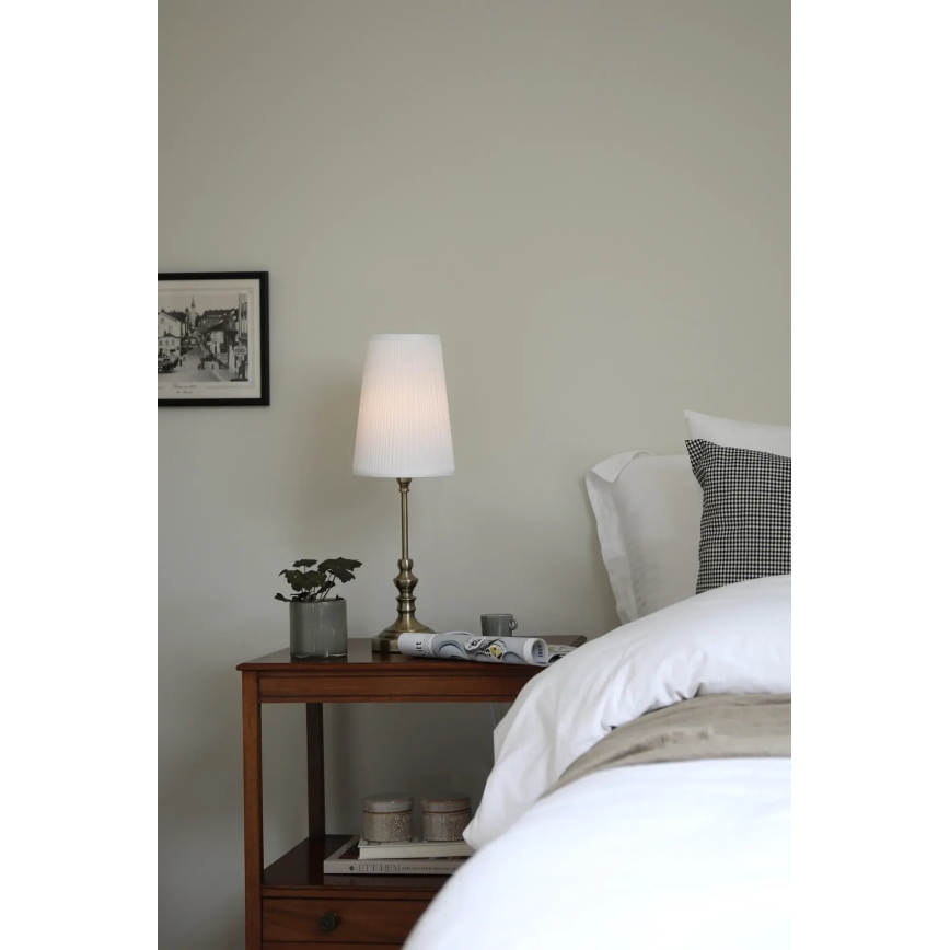 Markslöjd 108969 - Bordslampa NOBLE 1xE14/40W/230V 56 cm vit/mässing