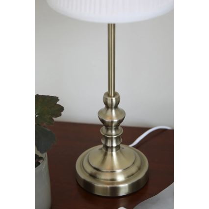 Markslöjd 108969 - Bordslampa NOBLE 1xE14/40W/230V 56 cm vit/mässing