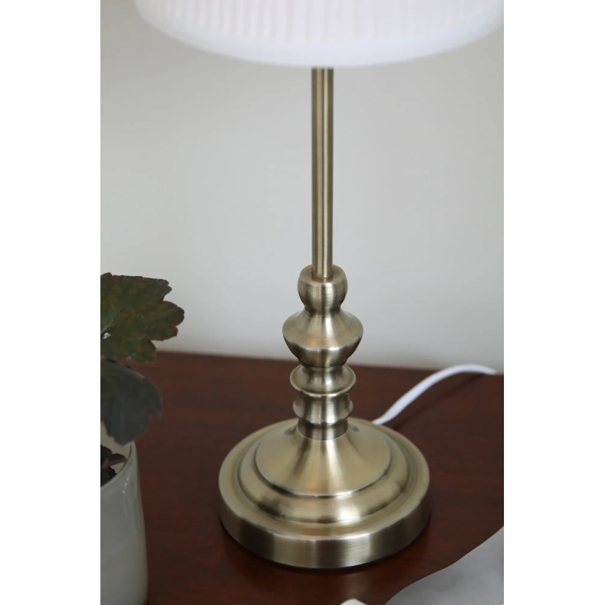 Markslöjd 108969 - Bordslampa NOBLE 1xE14/40W/230V 56 cm vit/mässing