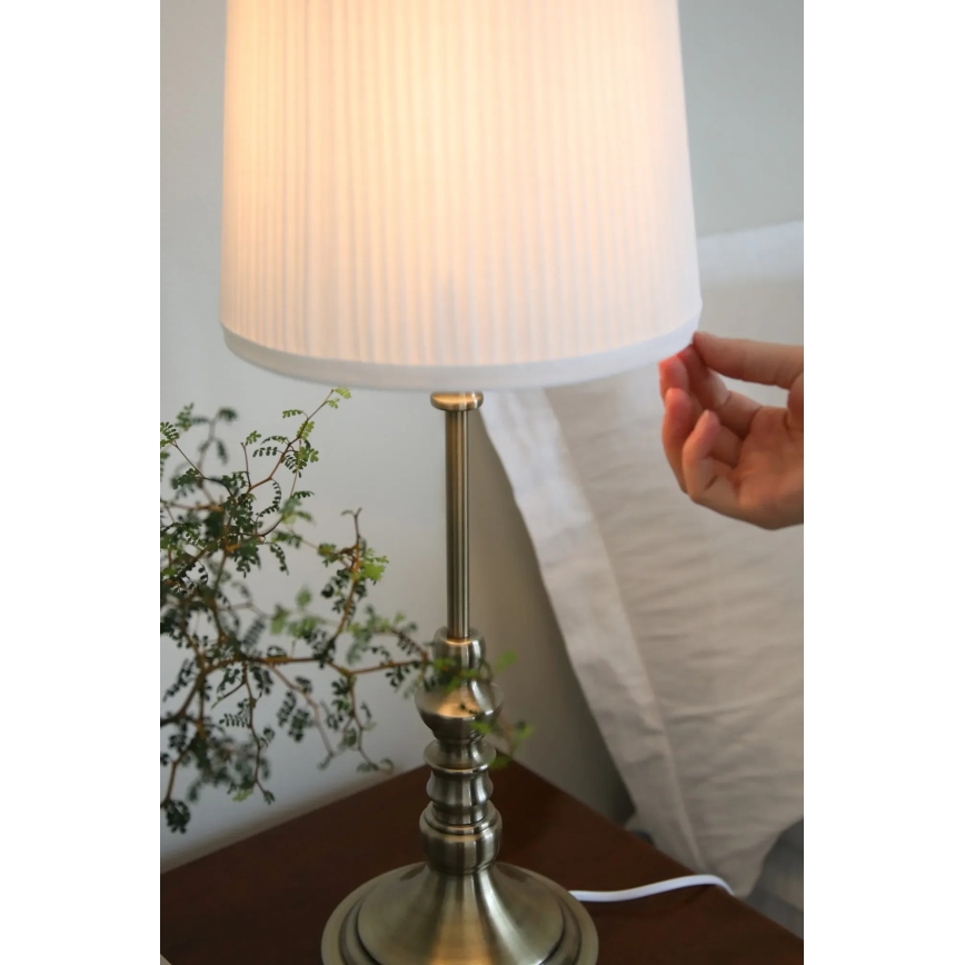 Markslöjd 108970 - Bordslampa NOBLE 1xE14/40W/230V 66 cm vit/mässing