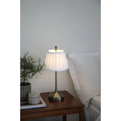 Markslöjd 108973 - Bordslampa OXFORD 1xE14/40W/230V vit/mässing
