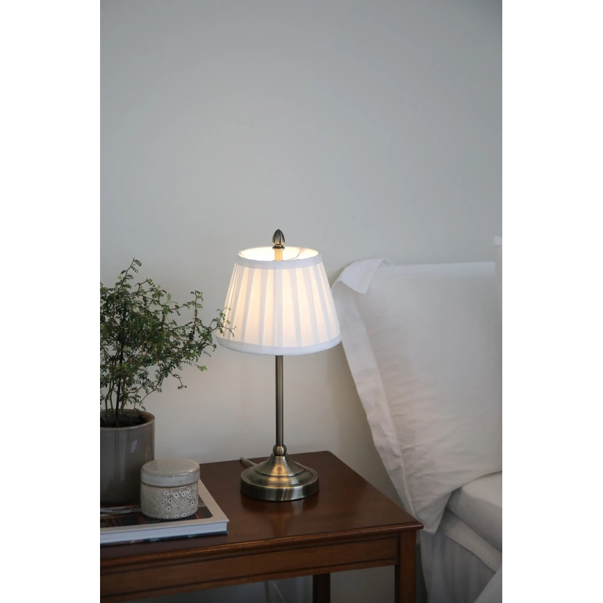 Markslöjd 108973 - Bordslampa OXFORD 1xE14/40W/230V vit/mässing
