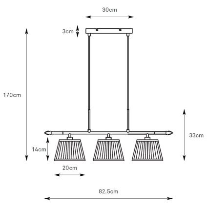 Markslöjd 108975 - Takpendel OXFORD 3xE14/40W/230V mässing/vit