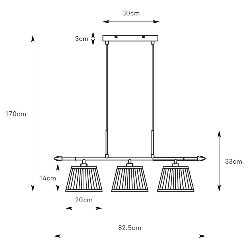 Markslöjd 108975 - Takpendel OXFORD 3xE14/40W/230V mässing/vit