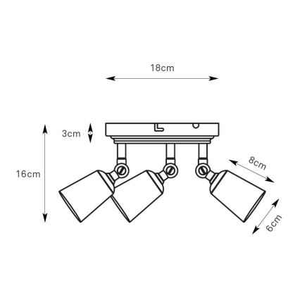 Markslöjd 108981 - Takspot TINY 3xGU10/7W/230V blank krom
