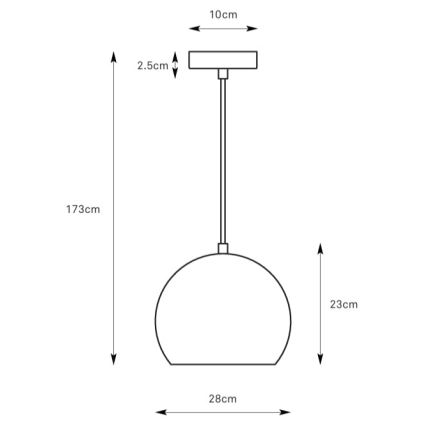 Markslöjd 108987 - Takpendel POP med sladd, 1xE27/40W/230V, Ø 28 cm, brun