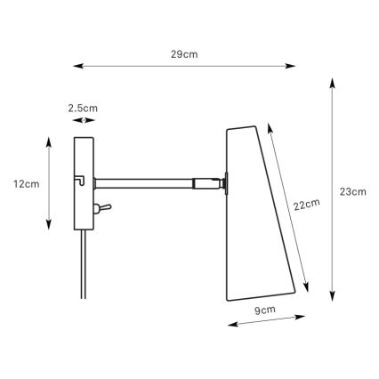 Markslöjd 108992 - Vägglampa PEAK 1xE14/40W/230V grå
