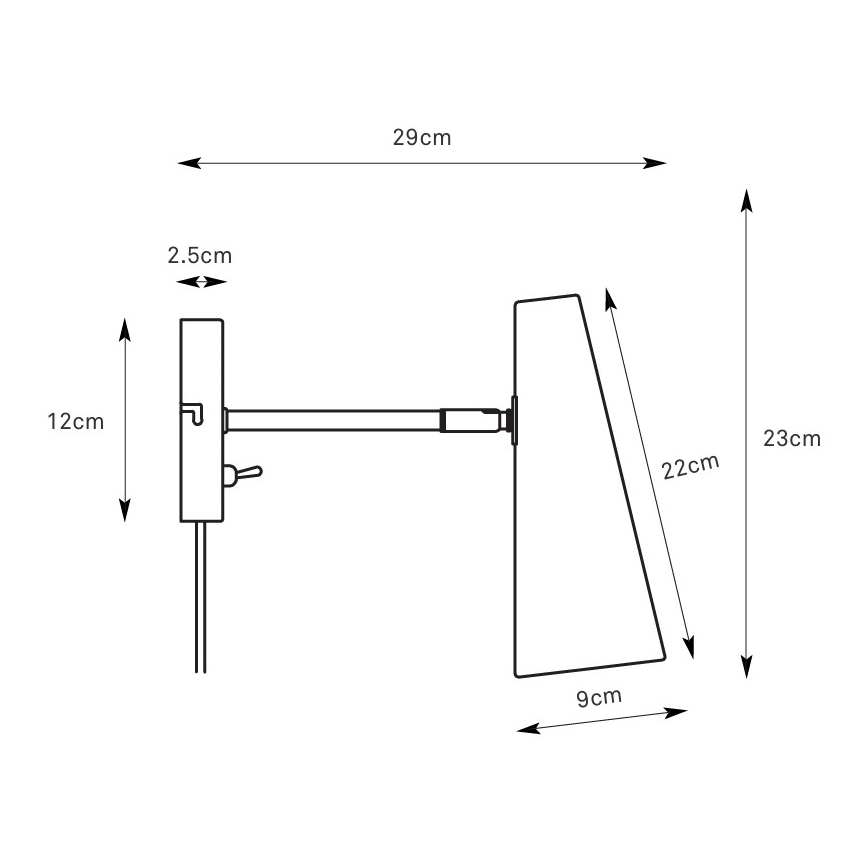 Markslöjd 108992 - Vägglampa PEAK 1xE14/40W/230V grå
