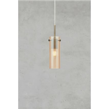 Markslöjd 109015 - Pendellampa på kabel TIBIA 1xE14/40W/230V rökbeige/mässing