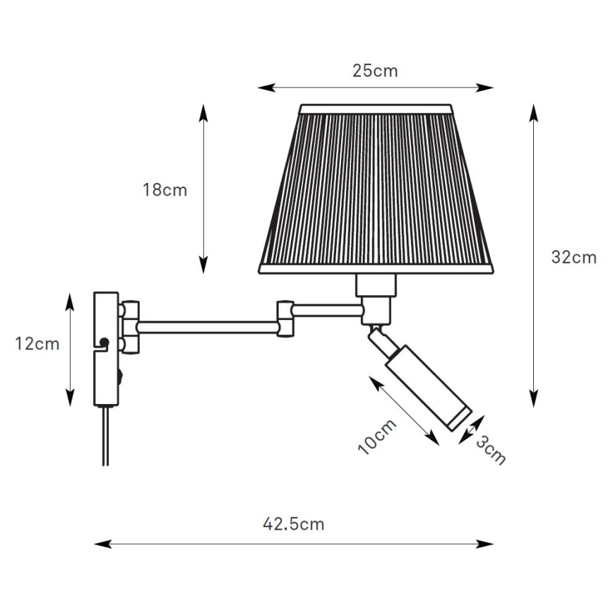 Markslöjd 109017 - LED vägglampa PIVOT 1xE27/40W/230V + LED/4W krämvit/mässing