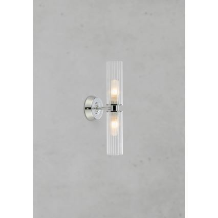 Markslöjd 109027 - Badrumsvägglampa RIMINI 2xG9/20W/230V IP44 blank krom
