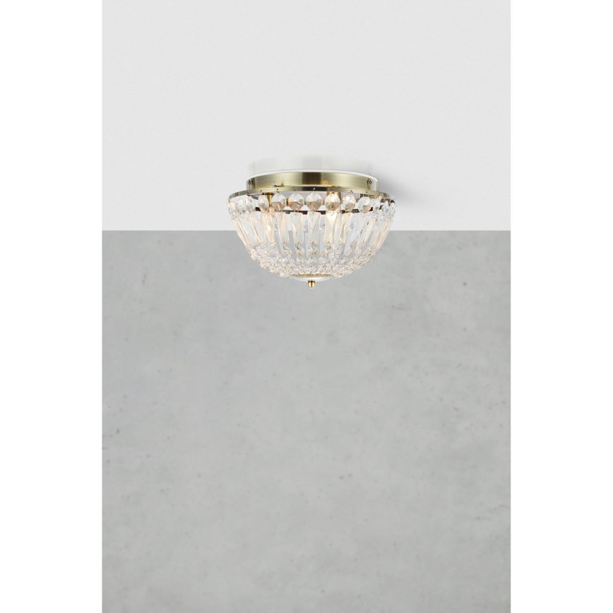 Markslöjd 109031 - Badrumstaklampa ESTELLE 3xG9/20W/230V Ø 30 cm IP44 mässing