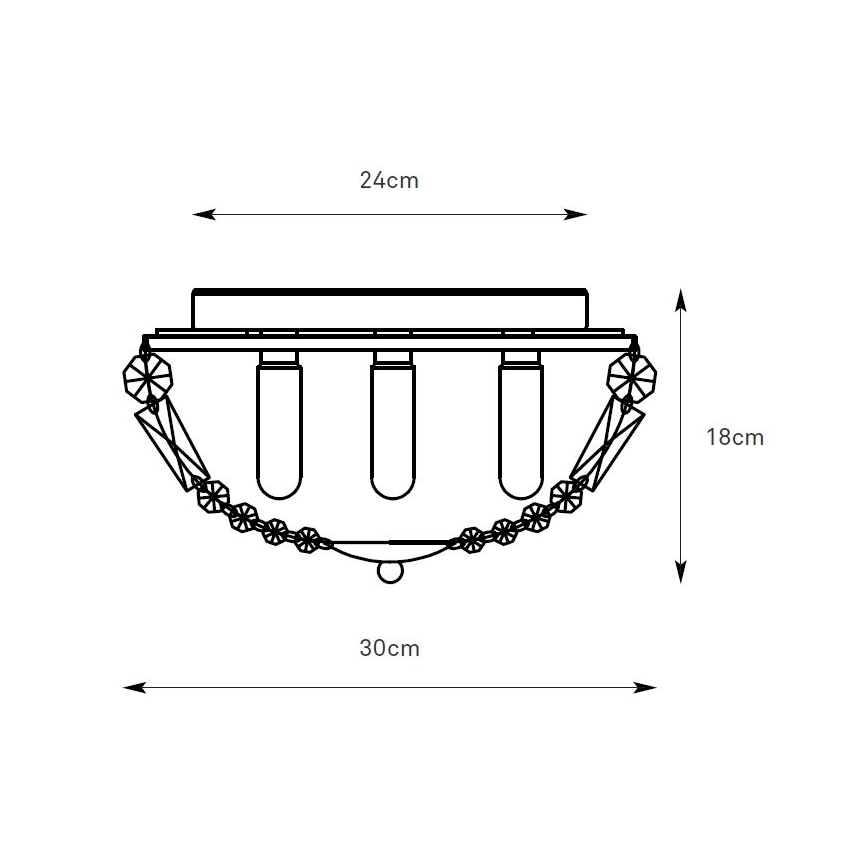 Markslöjd 109031 - Badrumstaklampa ESTELLE 3xG9/20W/230V Ø 30 cm IP44 mässing