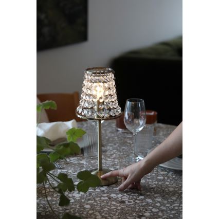 Markslöjd 109125 - LED-dimbar uppladdningsbar beröringsstyrd bordslampa LIORA 1xE14/2W/2000 mAh mässing