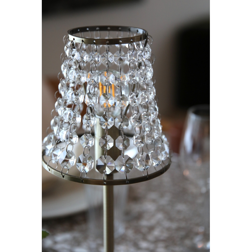 Markslöjd 109125 - LED-dimbar uppladdningsbar beröringsstyrd bordslampa LIORA 1xE14/2W/2000 mAh mässing