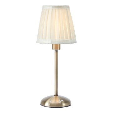 Markslöjd 109126 - ANNO LED-dimbar, uppladdningsbar beröringsstyrd bordslampa 1xE14/2W/2000 mAh vit/mässing
