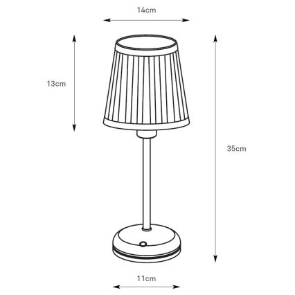 Markslöjd 109126 - LED-dimbar uppladdningsbar touchstyrd bordslampa ANNO 1xE14/2W/2000 mAh vit/mässing
