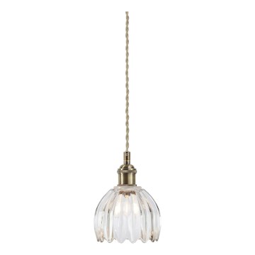 Markslöjd 109136 - Pendellampa på vajer GOTA 1xE14/40W/230V Ø 13 cm mässing/klarglas