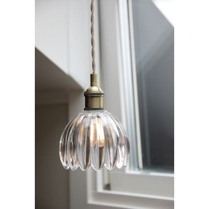 Markslöjd 109136 - Pendellampa på vajer GOTA 1xE14/40W/230V Ø 13 cm mässing/klarglas