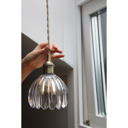 Markslöjd 109136 - Pendellampa på vajer GOTA 1xE14/40W/230V Ø 13 cm mässing/klarglas