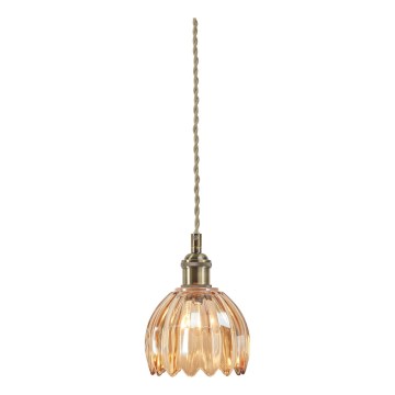 Markslöjd 109137 - Pendel på vajer GOTA 1xE14/40W/230V Ø 13 cm rökbeige/mässing