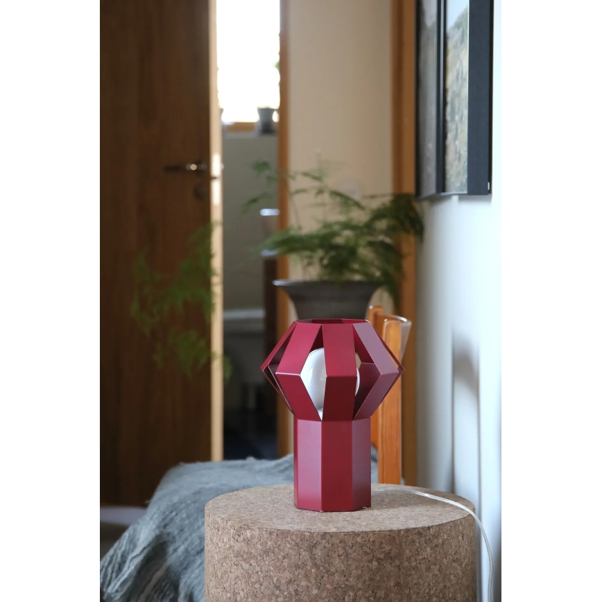 Markslöjd 109150 - Bordslampa OCTA 1xE27/60W/230V vinröd