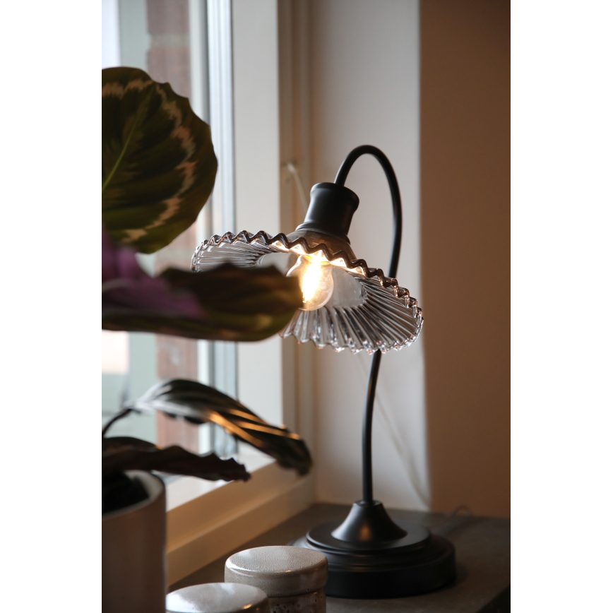 Markslöjd 109151 - Bordslampa NOVIA 1xE27/60W/230V svart/rökgrå