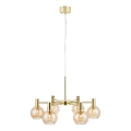 Markslöjd 109153 - Hängande ljuskrona AMBRA 6xE14/40W/230V Ø 75 cm guld/rökbeige
