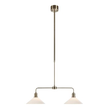 Markslöjd 109160 - Taklampa VELA på stång 2xE27/60W/230V vit/mässing