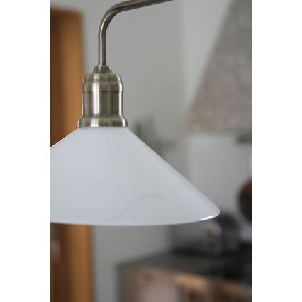 Markslöjd 109160 - Taklampa VELA på stång 2xE27/60W/230V vit/mässing