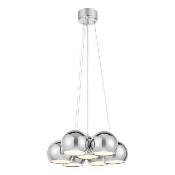 Markslöjd 109167 - Taklampa med vajerupphängning CUPOLO 7xE14/40W/230V Ø 45 cm blank krom