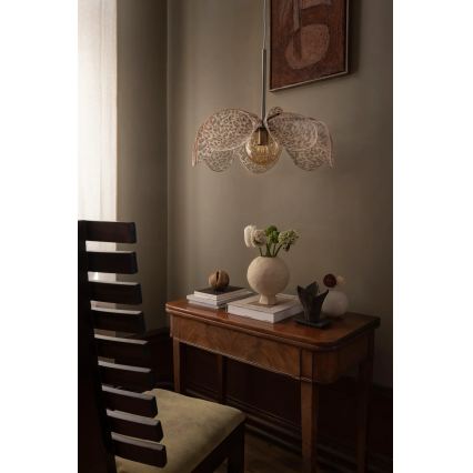 Markslöjd 109169 - Takpendel STYRKA på kabel 1xE27/40W/230V Ø 63 cm beige