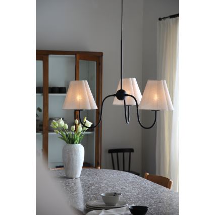 Markslöjd 109172 - VEYA pendel på kabel 3xE14/40W/230V linne/svart